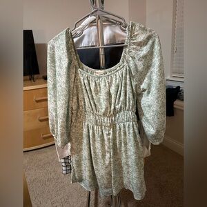 Altar'd State Green Floral Jumpsuit